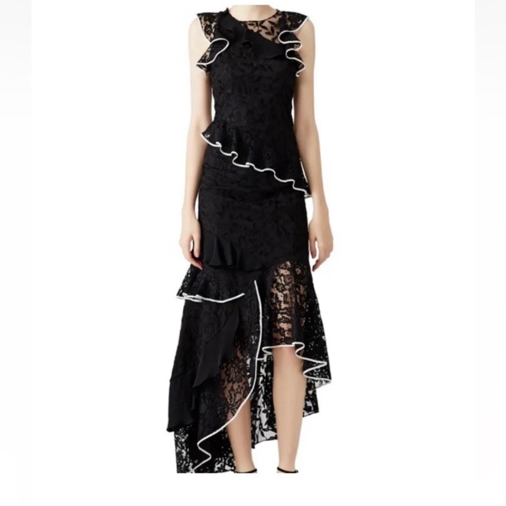 Sachin + Babi Black Lace Contrast Dress Size 2